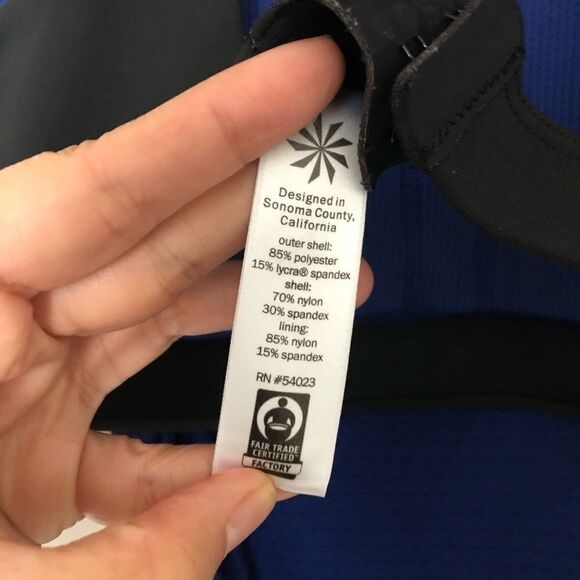 ATHLETA SCULPTEK REP SUPPORT TANK BLUE BLACK‎ SZ S - Picture 6 of 9